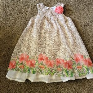 Toddler Chiffon Hibiscus lined Sundress